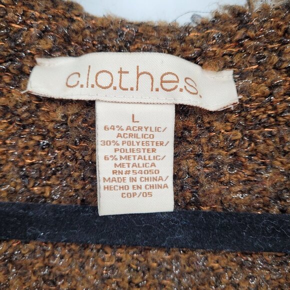 Clothes womens large brown metallic long duster cardigan coat acrylic blend - Picture 5 of 10